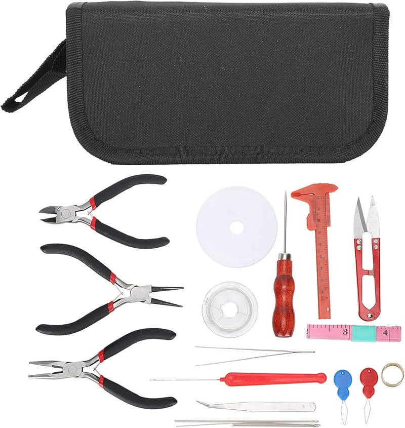 مجموعة أدوات صنع المجوهرات من الفولاذ المقاوم للصدأ 22 قطعة مع حقيبة تخزين للمبتدئين والمحترفين - Image 1